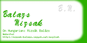 balazs mizsak business card