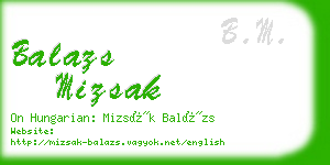 balazs mizsak business card